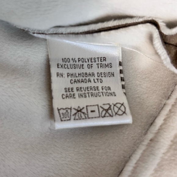 Au Lieu Tan Beige & White Faux Suede Fur Draped Ruffle Front Jacket New NWOT - Picture 13 of 14